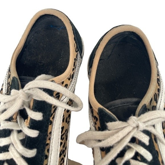 Vans Old Skool Suede Animal Print Low Top Sneakers Black Tan Size 7 - Picture 6 of 11